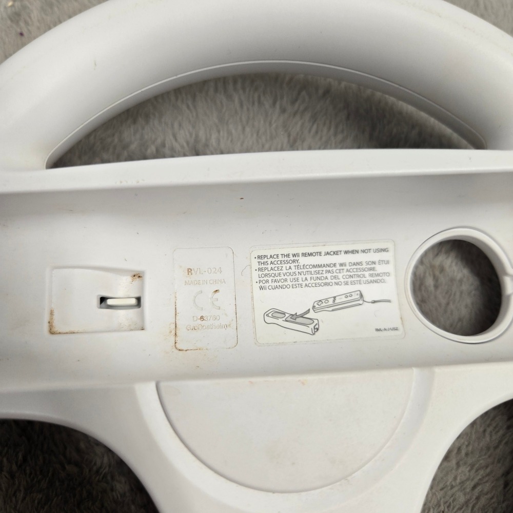 Nintendo Wii Wheel White Racing Controller Accessory RVL-024 Mario Kart - Picture 3 of 4